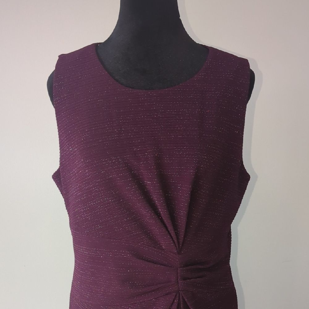Elegant Purple Sleeveless Dress Tahari Size 10